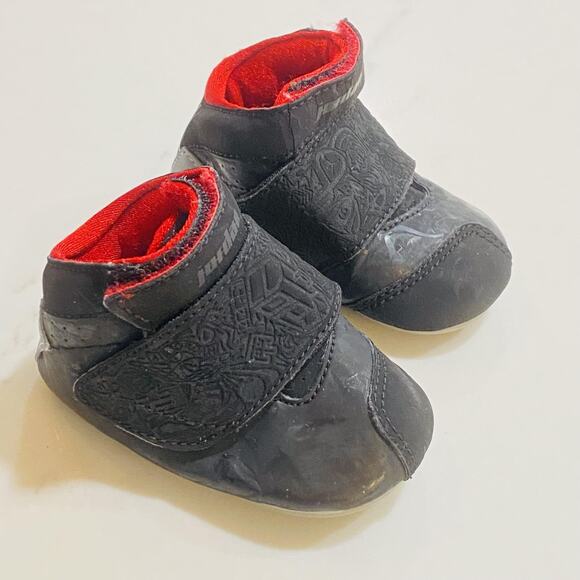 y2k Jordan Shoes Infant Size 1C y2k Black Crib Booties Jumpman 310623-001 hook - Picture 2 of 9